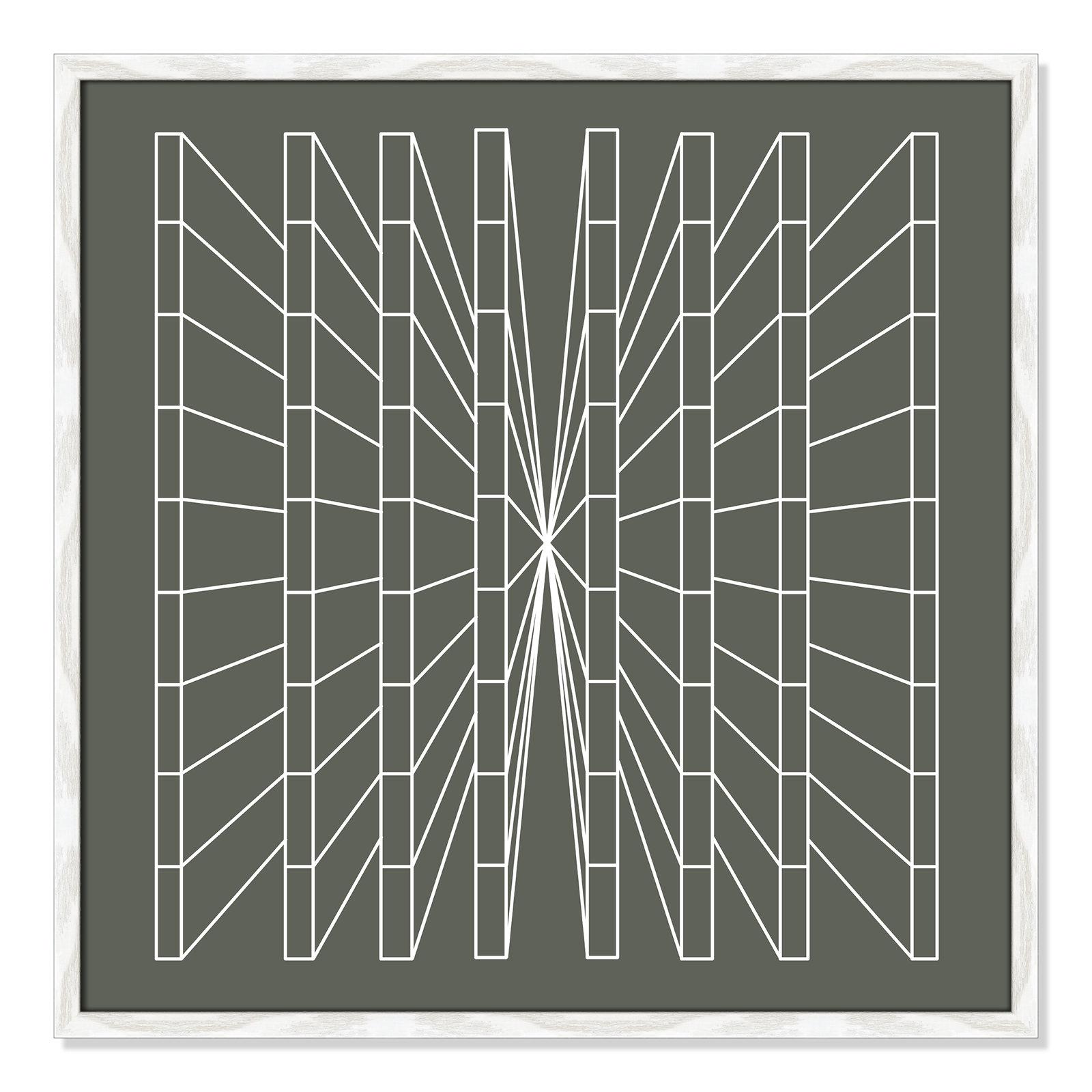 Olive Perspective by Sandi Hauanio, 27.5" H x 27.5" W x 0.75" D, White Wood Grain