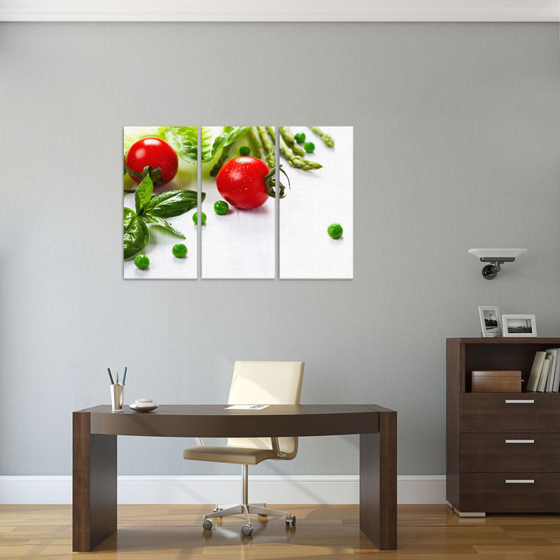 3 Piece Print on Canvas, 80cm L x 120cm W, Cotton blended fabric (350g/m²)