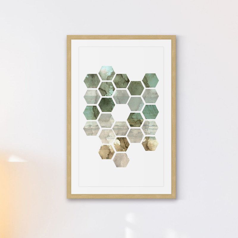 Hexocollage II - Single Picture Frame Print, 91 cm H x 61 cm W x 4 cm D