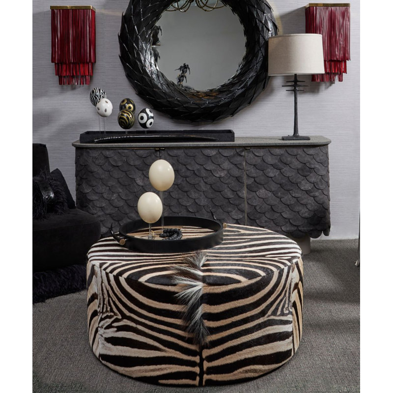 Zebra Hide Large Round