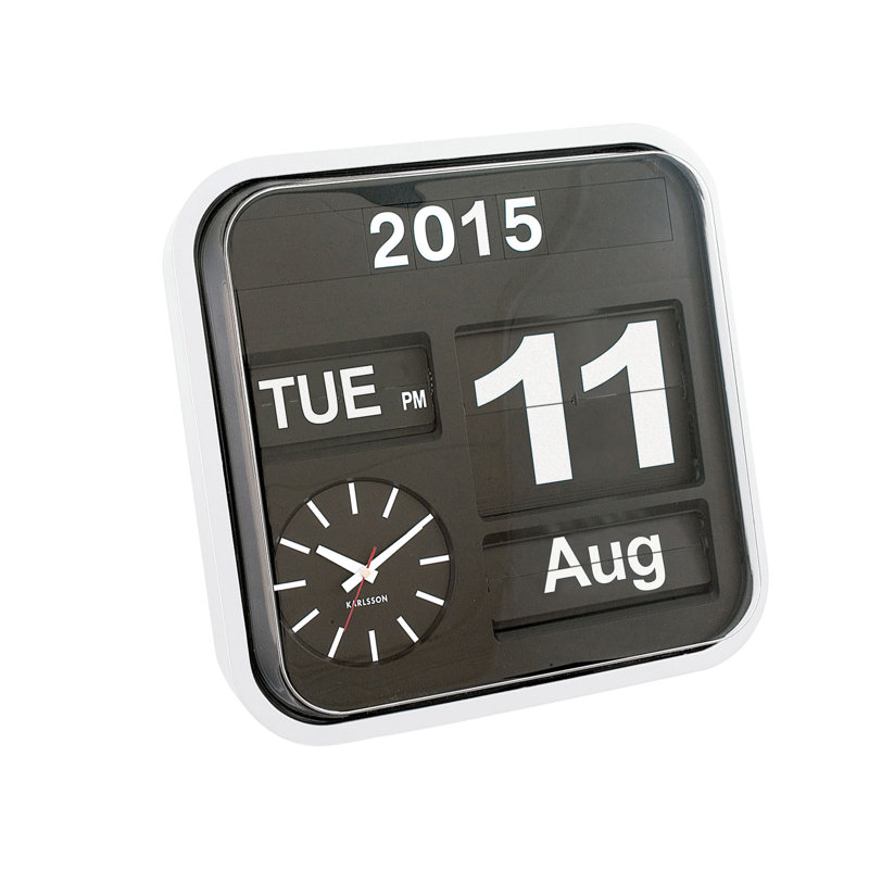 Big Flip Wall Clock, White