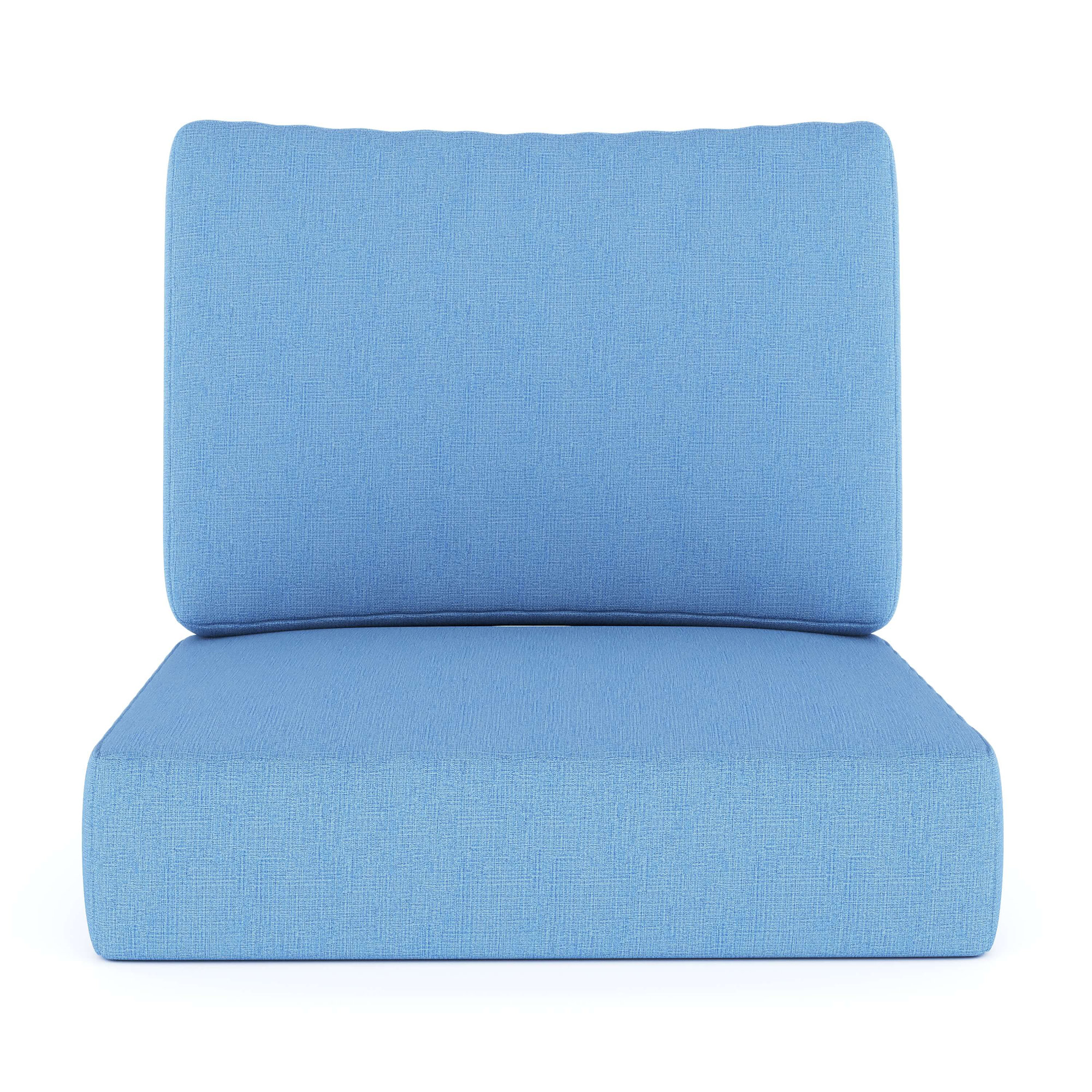 Amala Outdoor Sunbrella® Seat/Back Cushion, Sunbrella® Canvas Air Blue , 25" W x 25.5" D