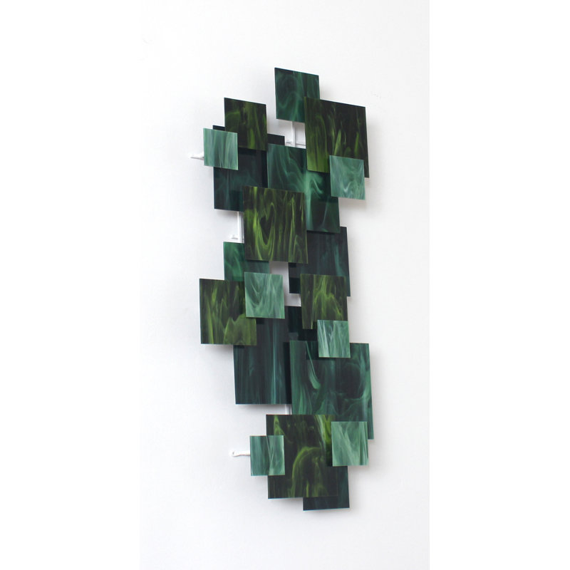 Handmade Glass Wall Decor, Emerald