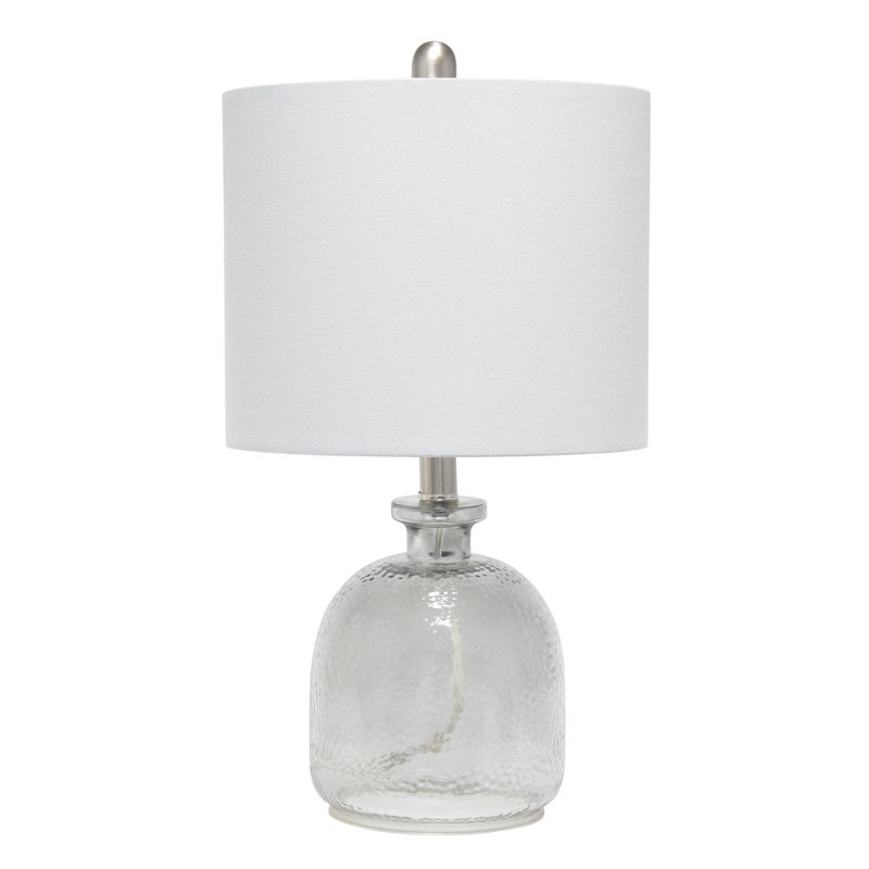 Textured Glass Table Lamp, Clear, Gray