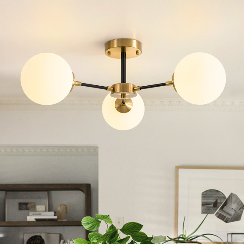 Plafonnier semi-encastré 3 lumières Spoutnik