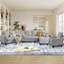 Ensemble de canapés en velours côtelé 4 pièces, canapé modulaire en L avec repose-pieds, causeuse et fauteuil simple-1649425465
