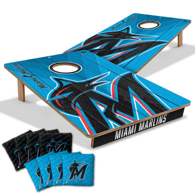 YouTheFan MLB Professional Wood 2’ x 3’ Cornhole Game w/ Logo Bags