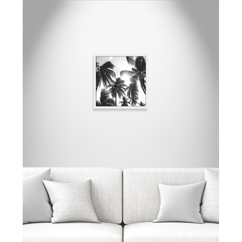 " Caribbean Palms ", 17" W x 17" H, White Framed