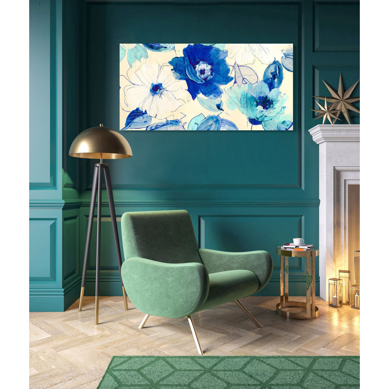 Toile Fleurs 1 Piece Wrapped Canvas Painting, 50cm H x 100cm W x 4cm D