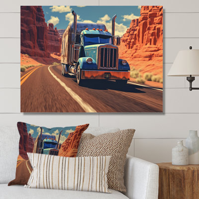 Semi Tractor - Transport, reproduction d'art sur toile