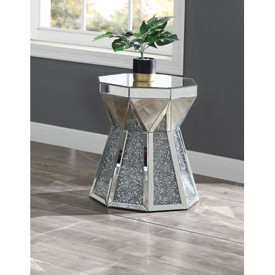 Hedda Mirrored Glass Top End Table