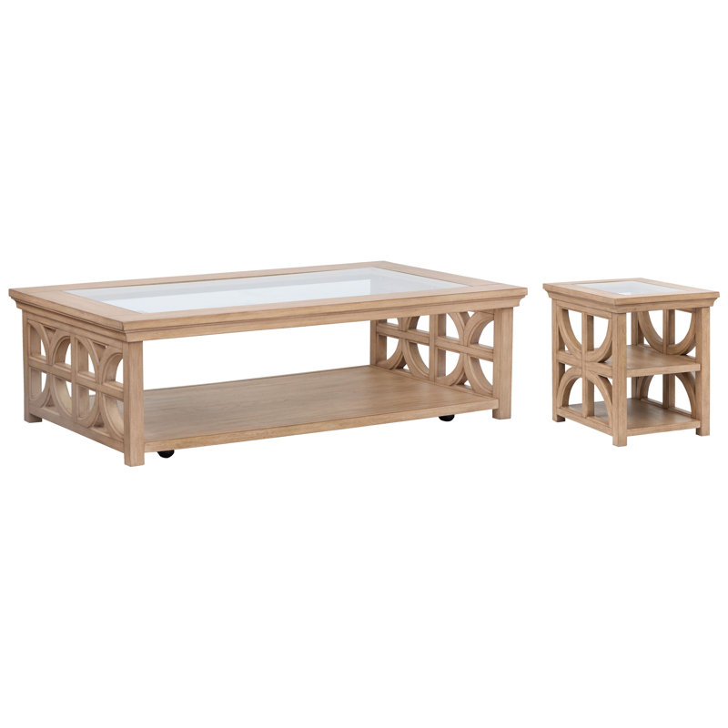 Table basse rectangulaire avec tablette, 2 Pieces: Coffee Table, End Table