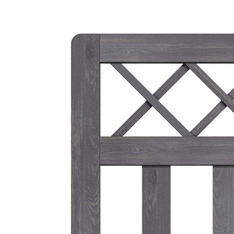 120 cm H Solid Wood Gate Fencing, 120 cm H x 76 cm W x 3 cm D, Grey