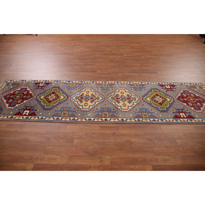 Tapis de couloir gris Tribal