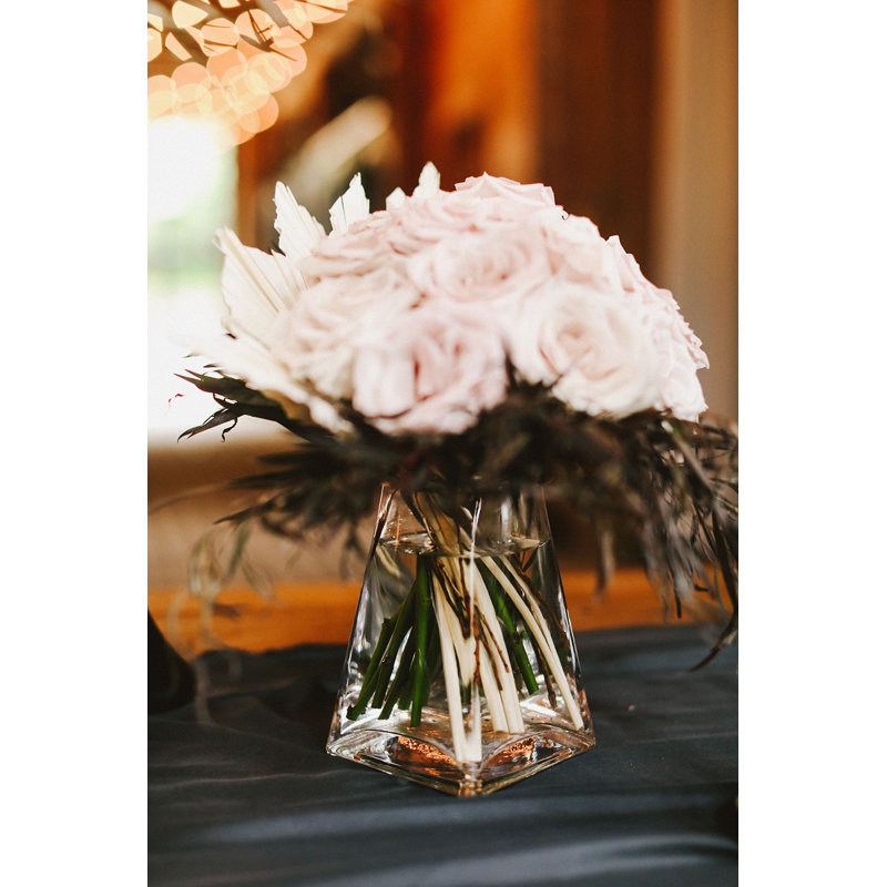 Dareon Handmade Glass Table Vase, 6.25" H x 4" W x 4.75" D