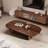 Nut-brown Solid Wood Rectangular Coffee Table-912393453