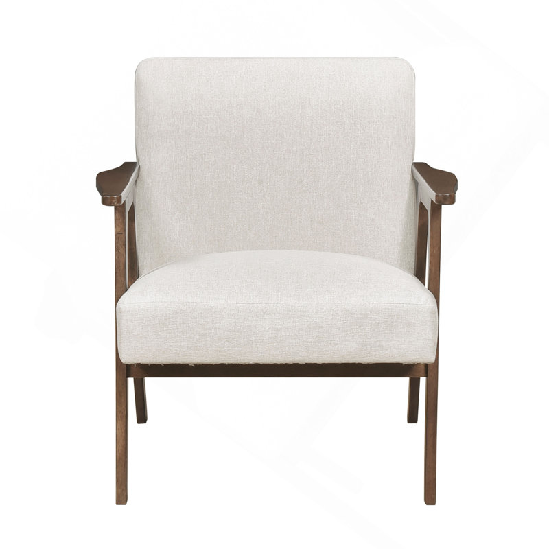 Siège d'appoint en tissu d'ameublement en bois d'hévéa massif beige, Beige