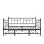 Lit plateforme simple en métal avec lit gigogne, sans sommier, structure robuste, design moderne, noir