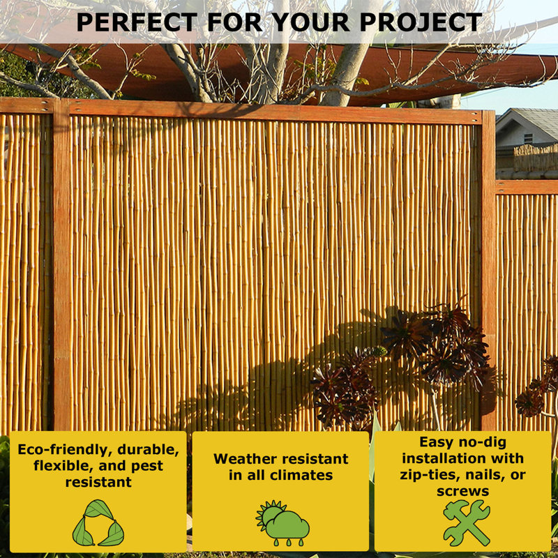Natural Bamboo Privacy Fence Panel for Outdoor Spaces