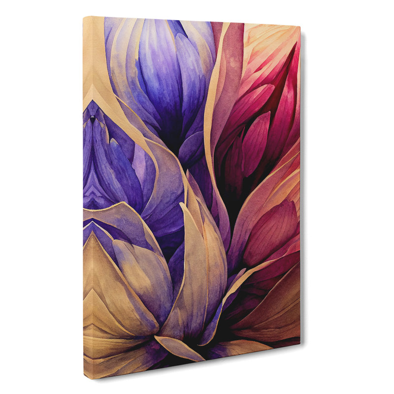 Lively Flowers Abstract - Wrapped Canvas Print, 76cm H x 50cm W x 3cm D