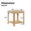 Table de bout d'angle arrondie avec pieds à vagues verticales, table d'appoint Boho à 2 niveaux, table de chevet carrée de 22,1 po pour les petits espaces, pour le salon, la chambre à coucher, le bureau personnel, le chêne.-829478819