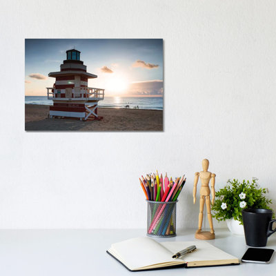 Sun Rising over Miami 1 Piece Wrapped Canvas Wall Art