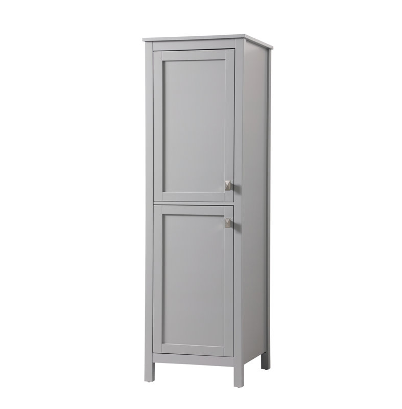 Destinymarie Linen Cabinet, Gray/Brushed Nickel, 65"H x 20"W x 22"D