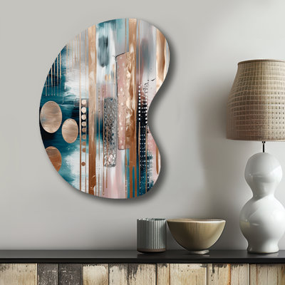 Hiser - Unique Shape Abstract Marble Metal Wall Art, Asymmetrical Metal Wall Sculpture Print