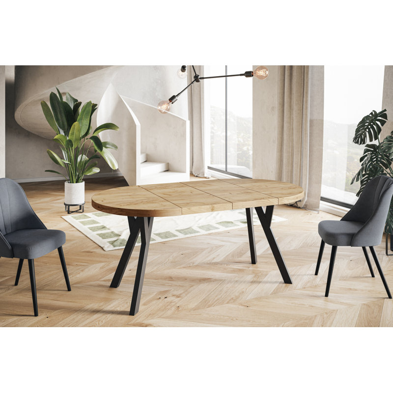 Round Solid Wood Base Dining Table