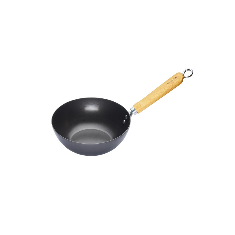 KitchenCraft World of Flavours Carbon Steel 20 cm Wok and Cleaver Set
