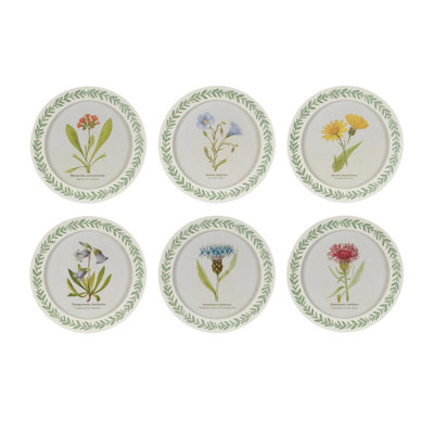 Round Framed Encyclopedia Floral Print (Set of 6)