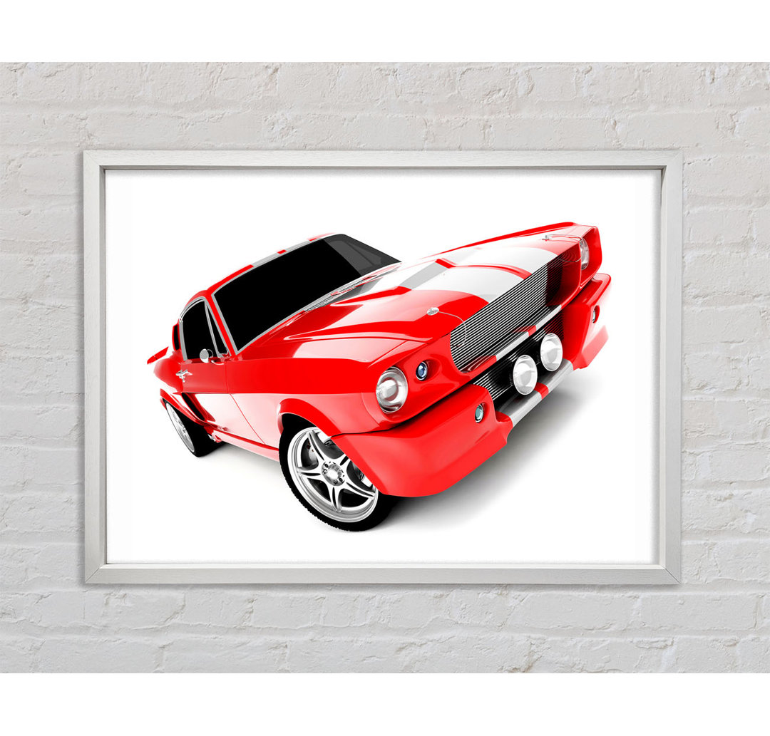 Mustang Red Side Profile - Einzelner Bilderrahmen Kunstdrucke auf Leinwand