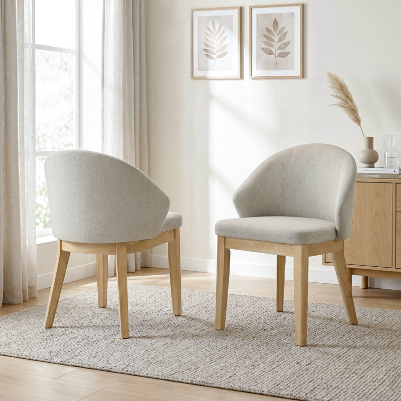 Chaise avec accoudoirs courbée Frederika, Chêne