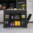 48.5" Rubber Wood Countertop Kitchen Cart With Trash Can Storage Cabinet & Power Outlet-838600813