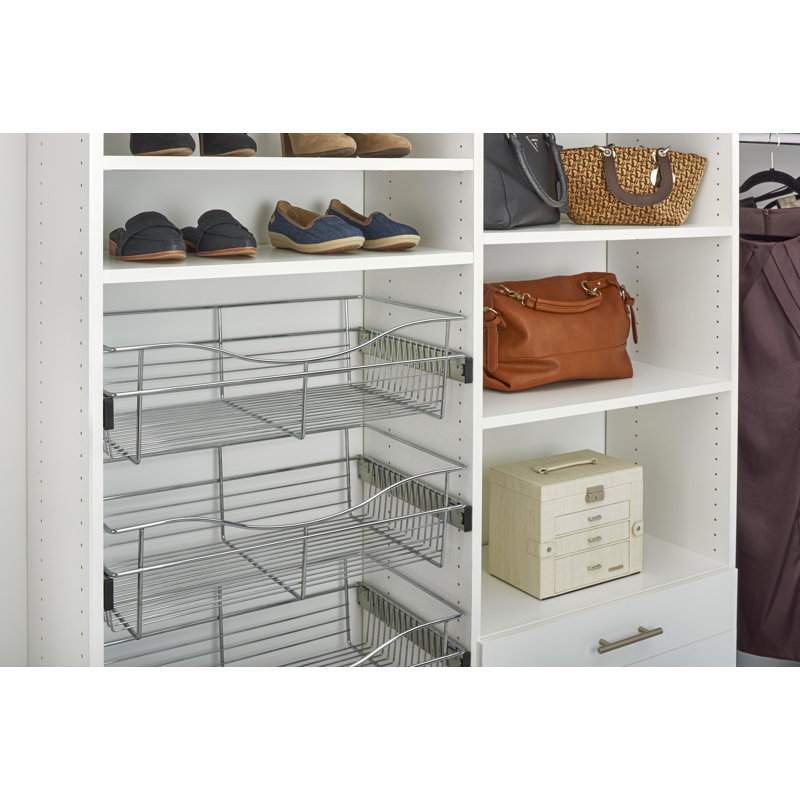 Panier l 18 po pour systèmes de placard personnalisés, Chrome, H 7 po x l 18 po x P 14 po