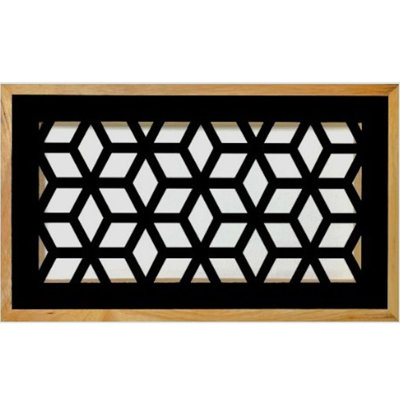 Magnetic Metal Flush Register. Duct Opening 4x10 (overall 7x13) - Cubes Design