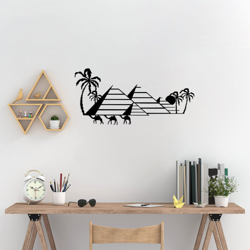 Élégant accessoire mural décoratif en métal, finition noire, 12,9 po x 27,6 po | Fabrication 100% métal, épaisseur: 0,06 po | Parfait pour la décoration intérieure, esthétique moderne, facile à accrocher et rehausser tout espace