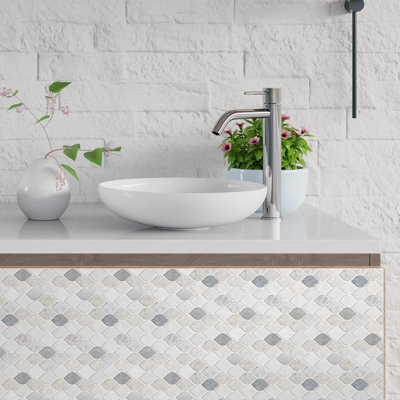 12.01'' W x 6.07'' L Aluminium Film Peel and Stick Mosaic Tile