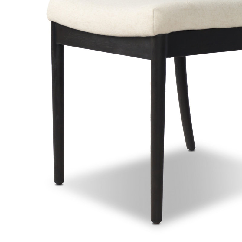 Harlee Upholstered Dining Chair, Distressed Black Ash