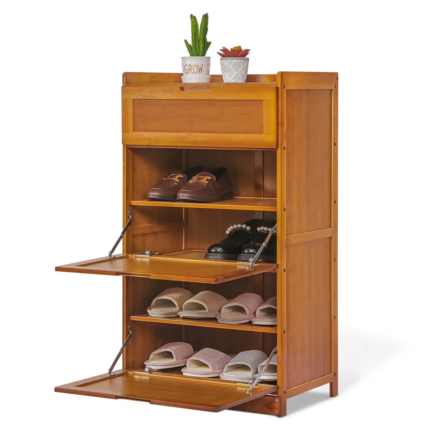 Free Standing 20 Pair Shoe Storage Cabinet Ebern Designs