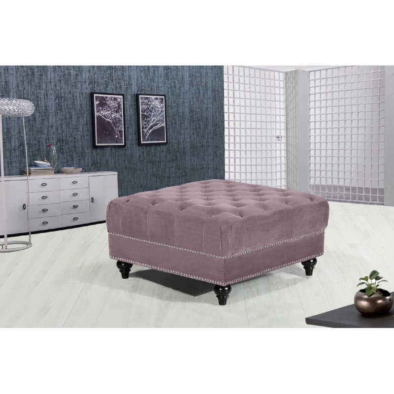 Crosier 85cm Wide Tufted Square Ottoman, Pink