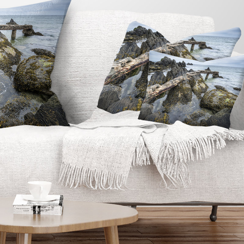 Coussin lombaire en mer seascape rocky north ireland