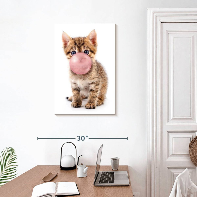 " Bubble Gum Kitten ", 20" H x 30" W x 1.25" D