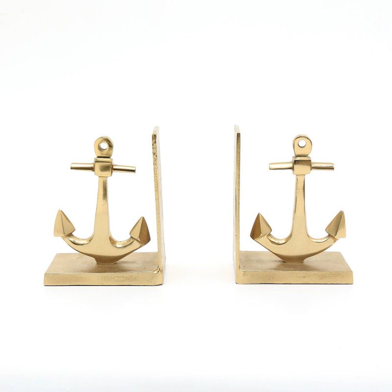 Decorative Aluminum Anchor Shape Bookend-Tabletop Objects