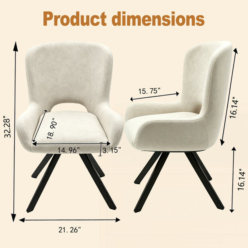 Ensemble de 2 chaises en tissu