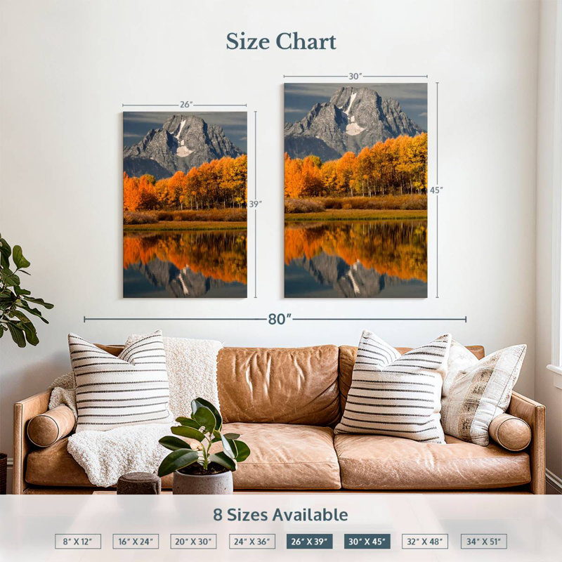 Alvord Grand Teton, reflets d'automne, H 39 po x l 26 po