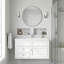 Meuble-lavabo mural 36 po avec 2 tiroirs et tiroir escamotable - Armoire de rangement murale avec lavabo en céramique à 3 trous pour salle de bain moderne-130385526
