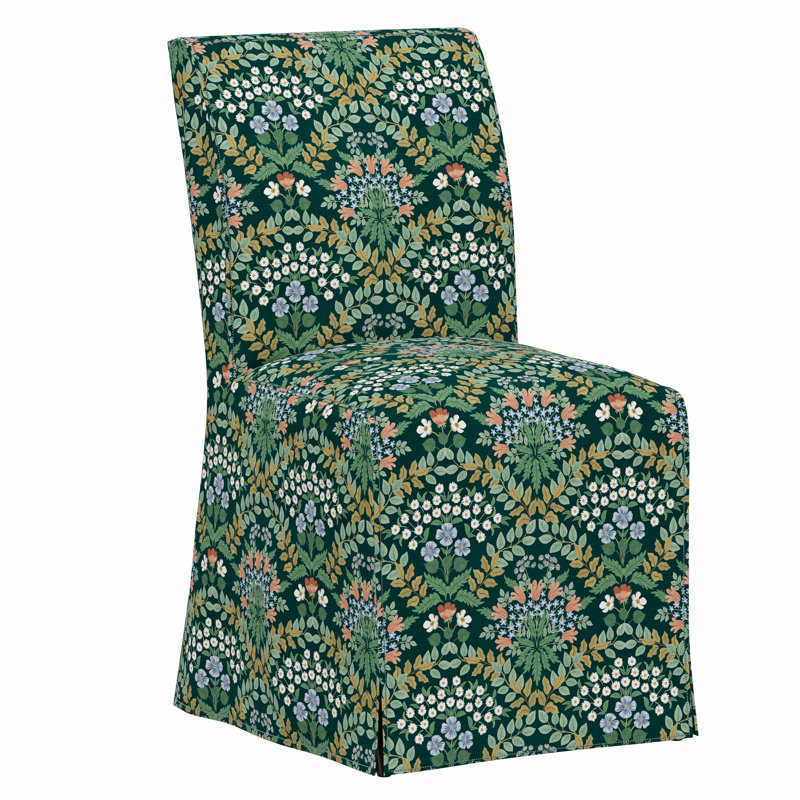 Frances Slipcover Dining Chair, Rpc Bramble Emerald Linen