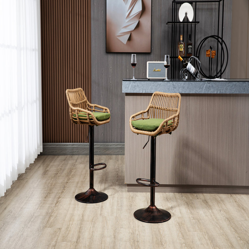 Tabouret pivotant à hauteur réglable Danyu, Vert
