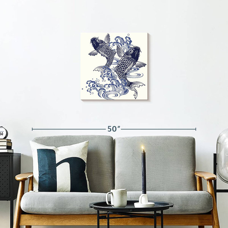 Peinture à l'encre deux carpes